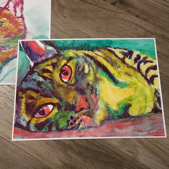 Sheffield Home Large Black Picture Frame with Mounting + 3 Cat Prints - Picture 12 of 15